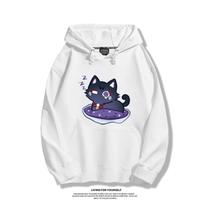 原神散兵貓貓聯名衛衣2023秋冬新款親子情侶裝薄絨款連帽衛衣