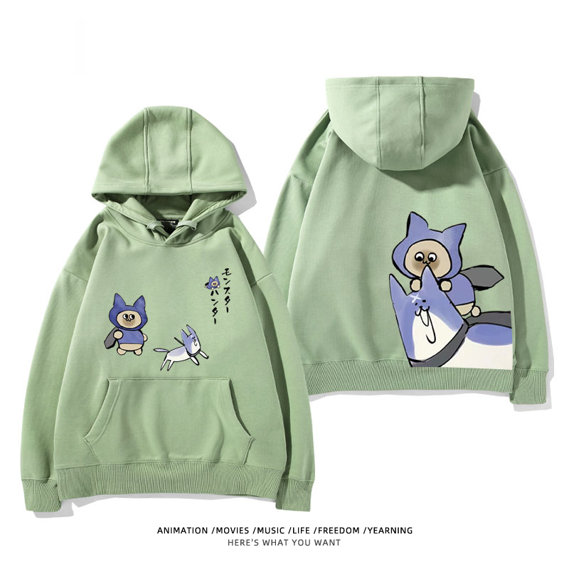 Monster Hunter Rise魔物獵人 聯名衛衣2024秋冬新款親子情侶裝薄絨款連帽衛衣