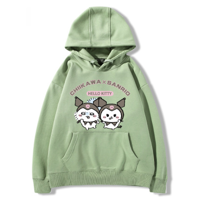 chiikawa吉伊卡哇聯名三麗歐 2024秋冬新款親子情侶裝薄絨款連帽衛衣