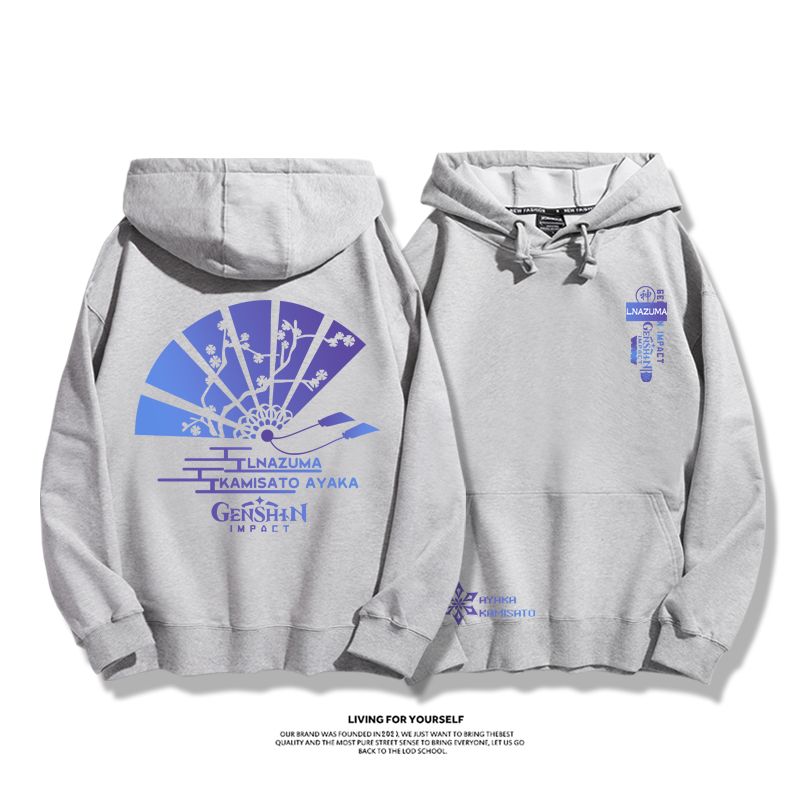 原神聯名衛衣2023秋冬新款親子情侶裝薄絨款連帽衛衣