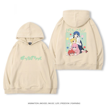 孤獨搖滾 聯名衛衣2024秋冬新款親子情侶裝薄絨款連帽衛衣