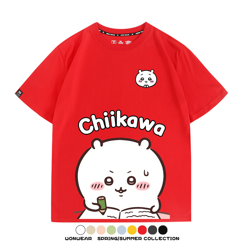 Chiikawa日系萌系吉伊卡哇可愛小八烏薩奇聯名短袖夏男T恤衫