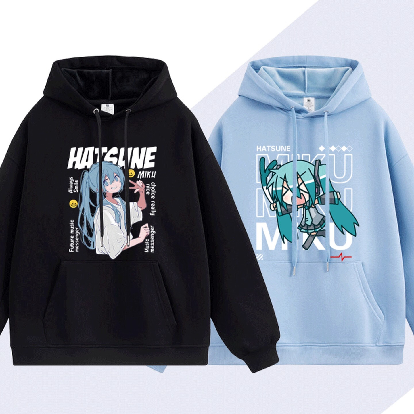 初音未來 聯名衛衣2025秋冬新款 親子情侶裝連帽衛衣