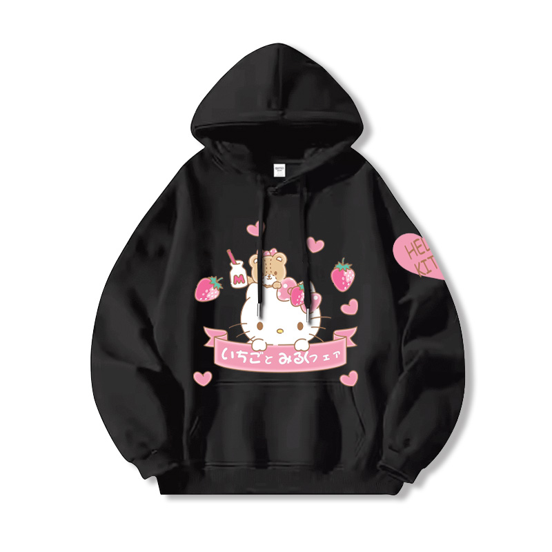HelloKitty新款 寬鬆百搭 秋冬款 寬鬆連帽衛衣
