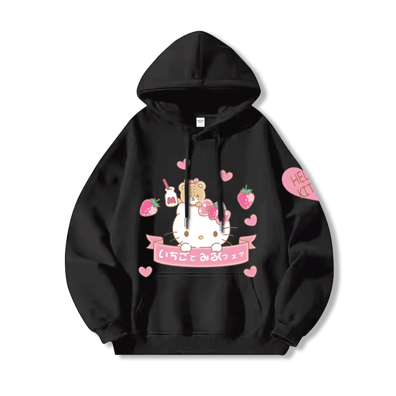 HelloKitty新款 寬鬆百搭 秋冬款 寬鬆連帽衛衣