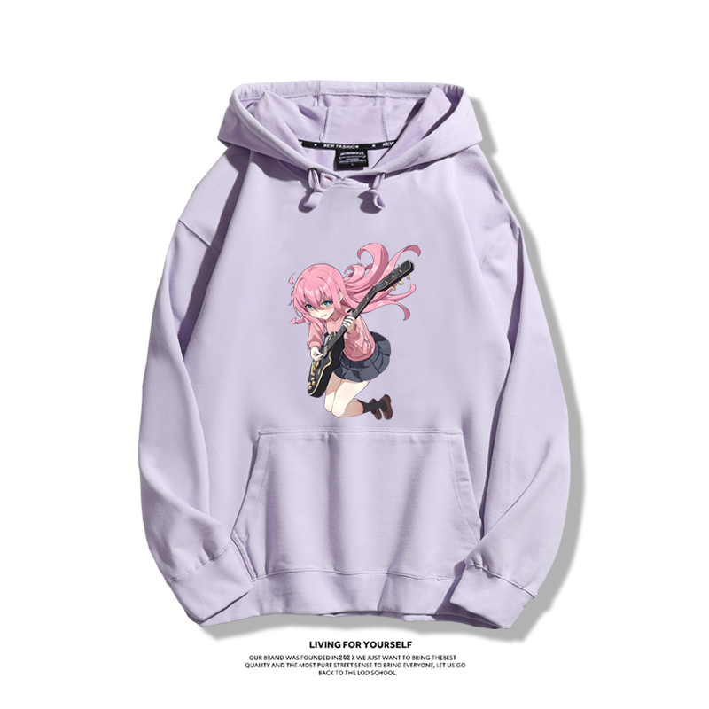 孤獨搖滾聯名衛衣2023秋冬新款親子情侶裝薄絨款連帽衛衣