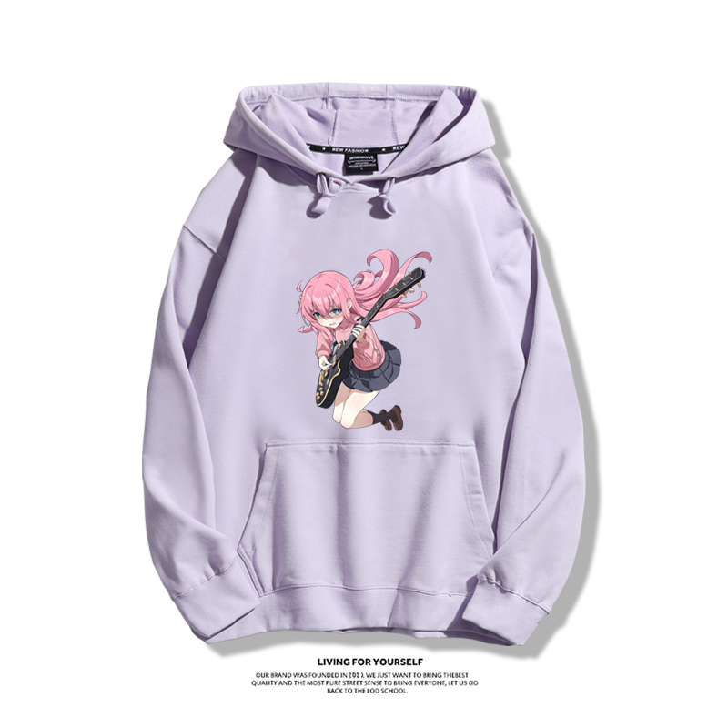 孤獨搖滾聯名衛衣2023秋冬新款親子情侶裝薄絨款連帽衛衣