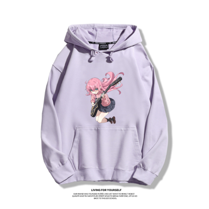 孤獨搖滾聯名衛衣2023秋冬新款親子情侶裝薄絨款連帽衛衣