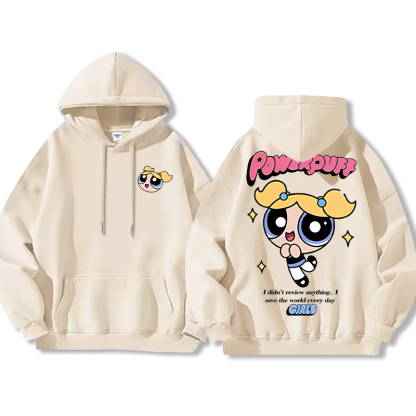 飛天小女警聯名衛衣女衛衣2024秋冬新款親子情侶裝薄絨款連帽衛衣