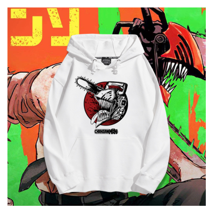 鏈鋸人聯名衛衣2023秋冬新款親子情侶裝薄絨款連帽衛衣