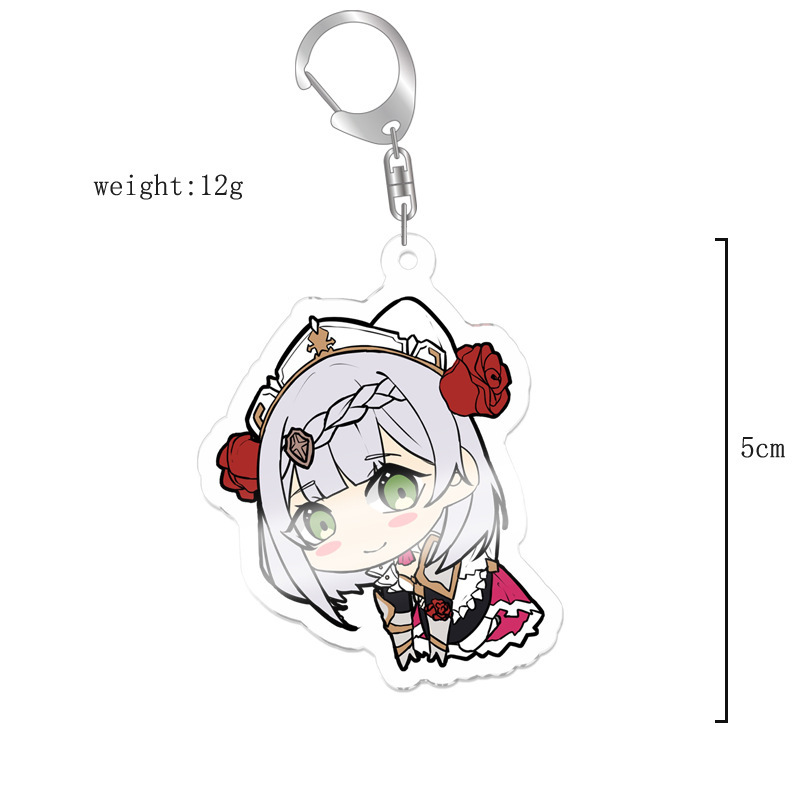 原神八重神子魈可莉刻晴亞克力萬葉熒七七鍾離亞力克鑰匙扣掛飾【單買三件起送】