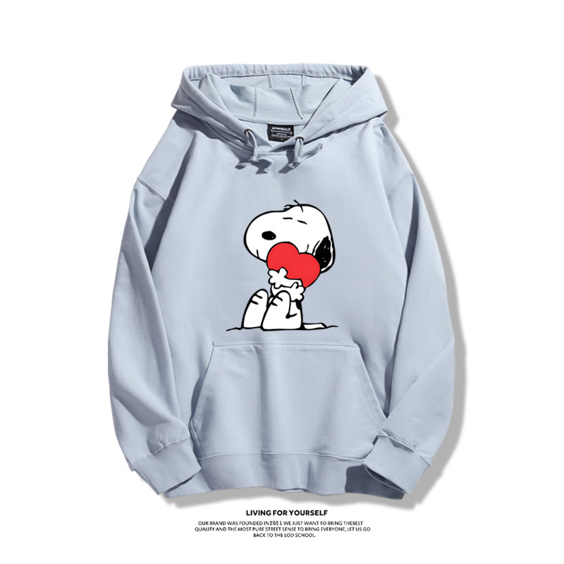 史努比聯名衛衣2023秋冬新款親子情侶裝薄絨款連帽衛衣
