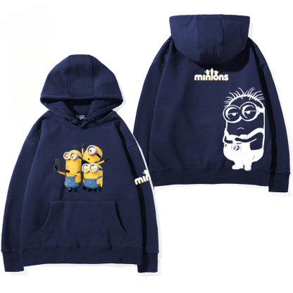 小黃人 聯名衛衣2024秋冬新款親子情侶裝薄絨款連帽衛衣