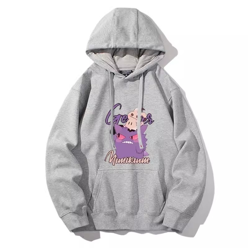 寶可夢聯名衛衣2024秋冬新款親子情侶裝薄絨款連帽衛衣