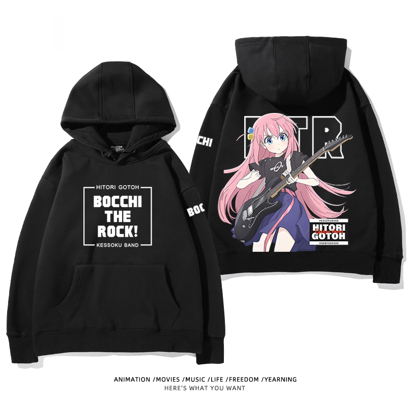 孤獨搖滾 聯名衛衣2024秋冬新款親子情侶裝薄絨款連帽衛衣