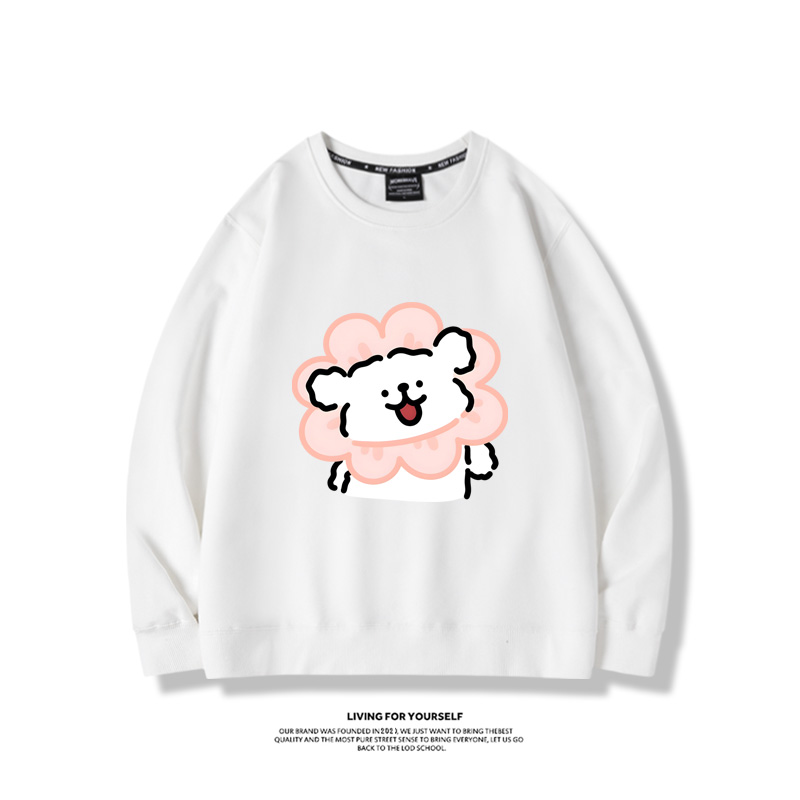 線條小狗2023親子情侶裝 圓領長袖