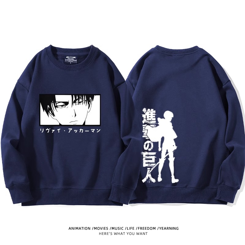 進擊的巨人 聯名衛衣2024秋冬新款親子情侶裝薄絨款連帽衛衣