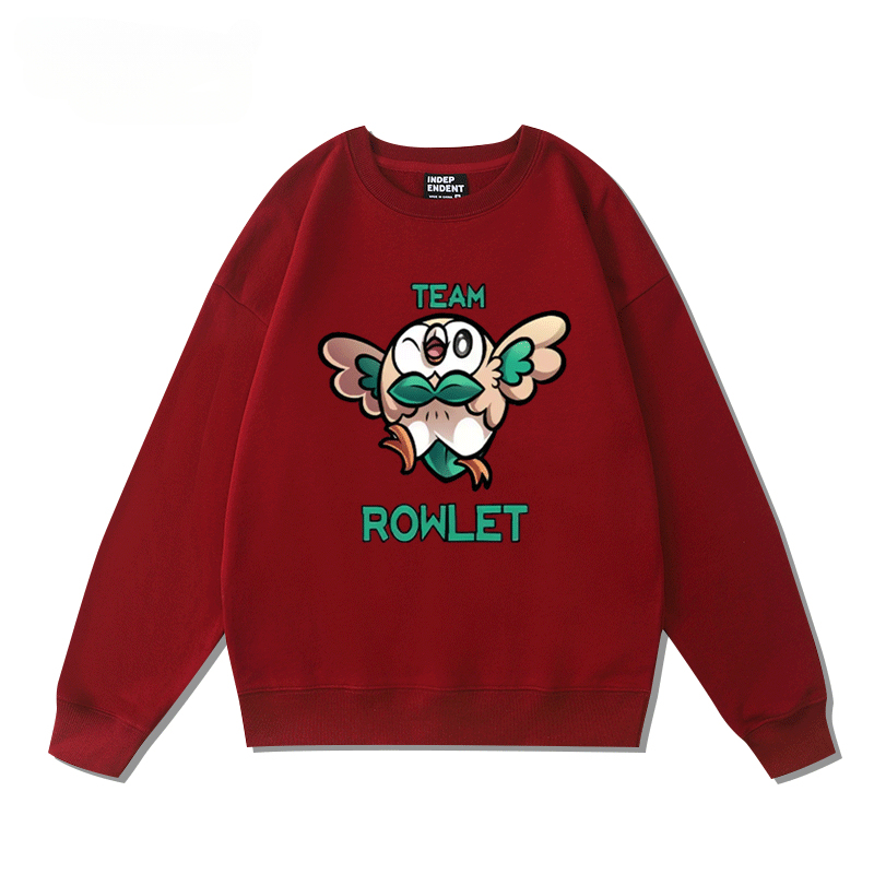 精靈寶可夢木木梟火斑喵 2024親子情侶裝 圓領長袖