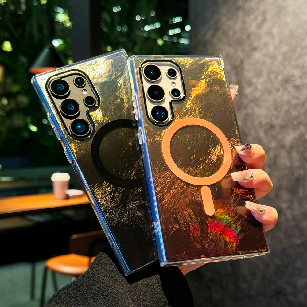 三星冰川紋炫彩漸變磁吸手機殼