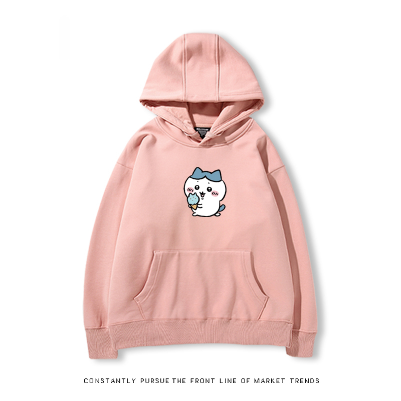 Chiikawa聯名衛衣2024秋冬新款親子情侶裝薄絨款連帽衛衣