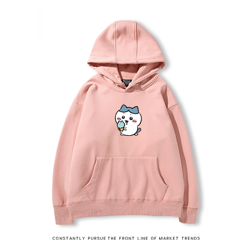 Chiikawa聯名衛衣2024秋冬新款親子情侶裝薄絨款連帽衛衣