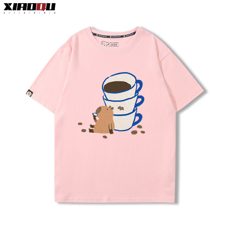 卡皮巴拉 2024親子情侶男女同款 純棉T恤