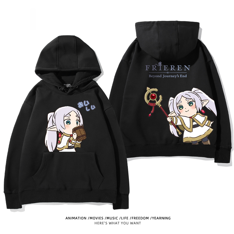 葬送的芙莉蓮 2024秋冬新款親子情侶裝薄絨款連帽衛衣