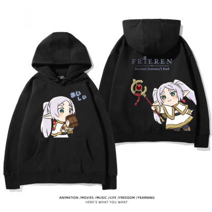 葬送的芙莉蓮 2024秋冬新款親子情侶裝薄絨款連帽衛衣