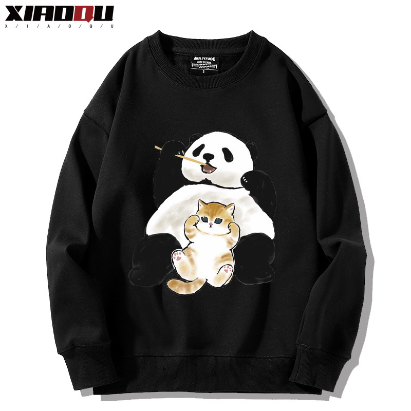 可愛貓咪熊貓 2024親子情侶裝 圓領長袖