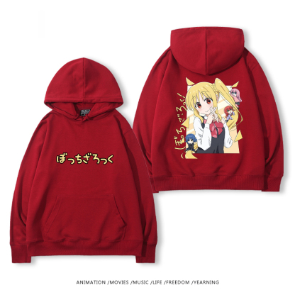 孤獨搖滾 聯名衛衣2024秋冬新款親子情侶裝薄絨款連帽衛衣