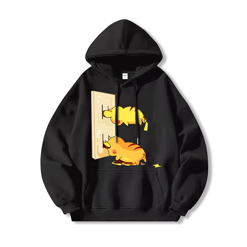 寶可夢 聯名衛衣2024秋冬新款親子情侶裝薄絨款連帽衛衣