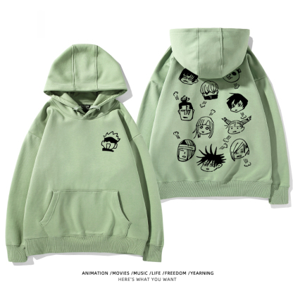 咒術迴戰聯名衛衣2024秋冬新款親子情侶裝薄絨款連帽衛衣