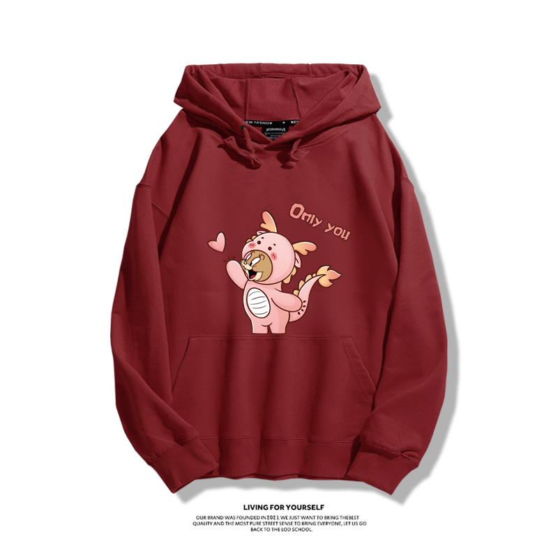 貓和老鼠聯名衛衣2023秋冬新款親子情侶裝薄絨款連帽衛衣