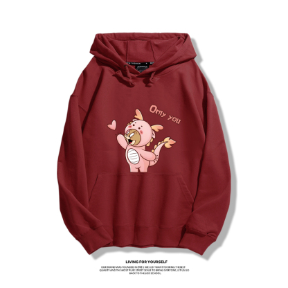 貓和老鼠聯名衛衣2023秋冬新款親子情侶裝薄絨款連帽衛衣