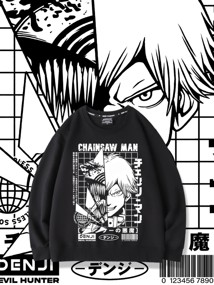 鏈鋸人電次2023親子情侶裝 圓領長袖