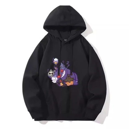 寶可夢聯名衛衣2024秋冬新款親子情侶裝薄絨款連帽衛衣