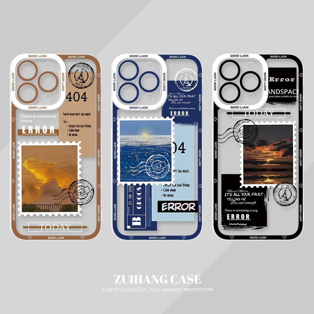 郵票風景天使眼透明防摔軟殼