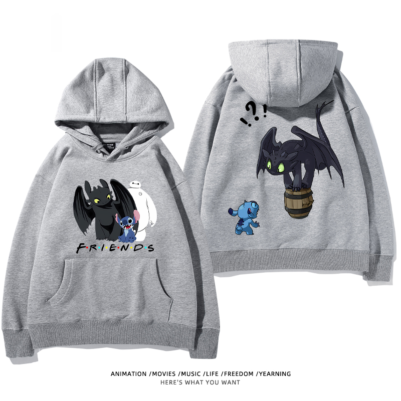 馴龍高手 聯名衛衣2024秋冬新款親子情侶裝薄絨款連帽衛衣