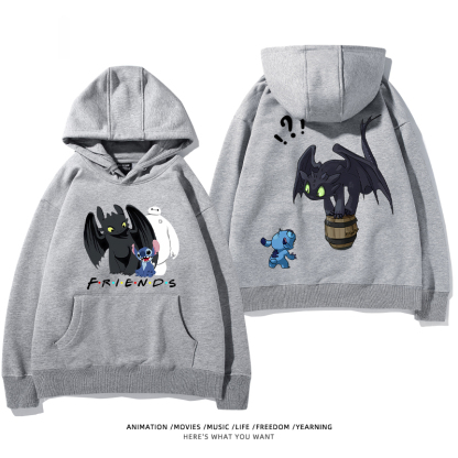 馴龍高手 聯名衛衣2024秋冬新款親子情侶裝薄絨款連帽衛衣