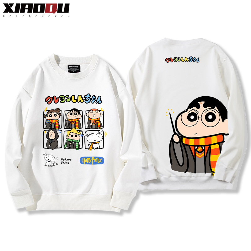 蠟筆小新聯名西遊記哈利波特玩具總動員小葵巴斯光年赫敏 2024親子情侶裝 圓領長袖