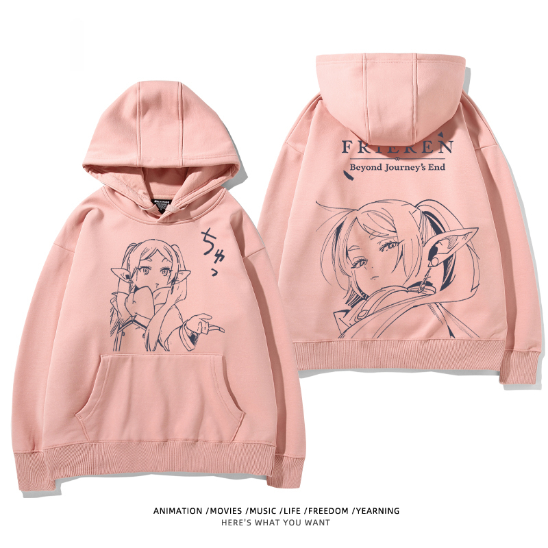 葬送的芙莉蓮 2024秋冬新款親子情侶裝薄絨款連帽衛衣