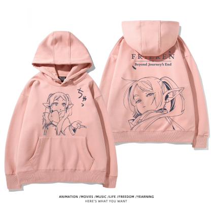 葬送的芙莉蓮 2024秋冬新款親子情侶裝薄絨款連帽衛衣