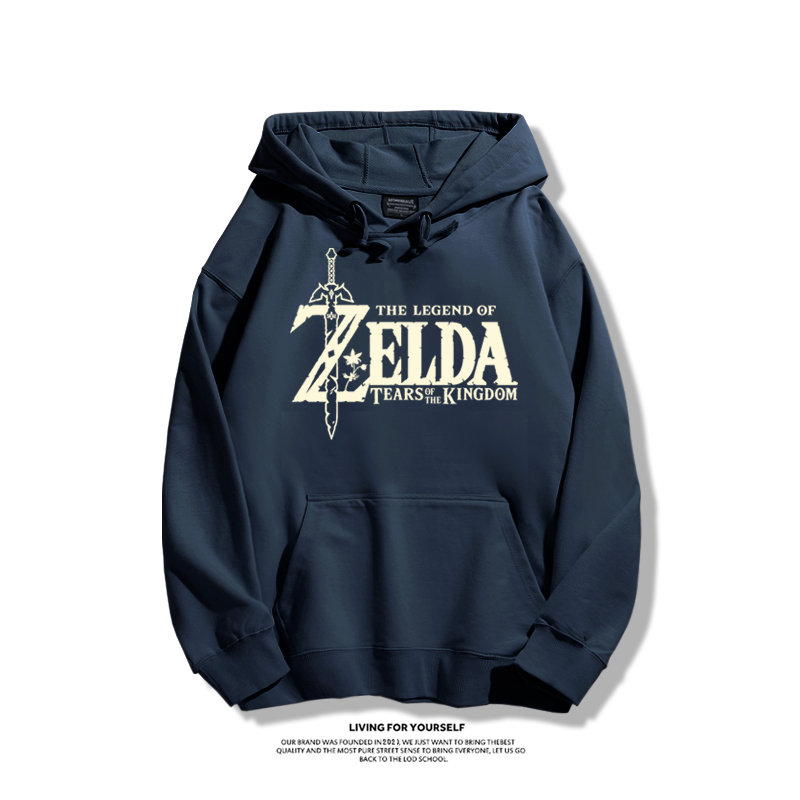 薩爾達傳說王國之淚聯名衛衣2023秋冬新款親子情侶裝薄絨款連帽衛衣