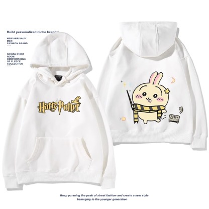 Chiikawa聯名衛衣2024秋冬新款親子情侶裝薄絨款連帽衛衣