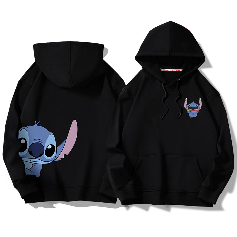 史迪仔聯名hiphop2025秋冬新款 親子情侶男女連帽衛衣