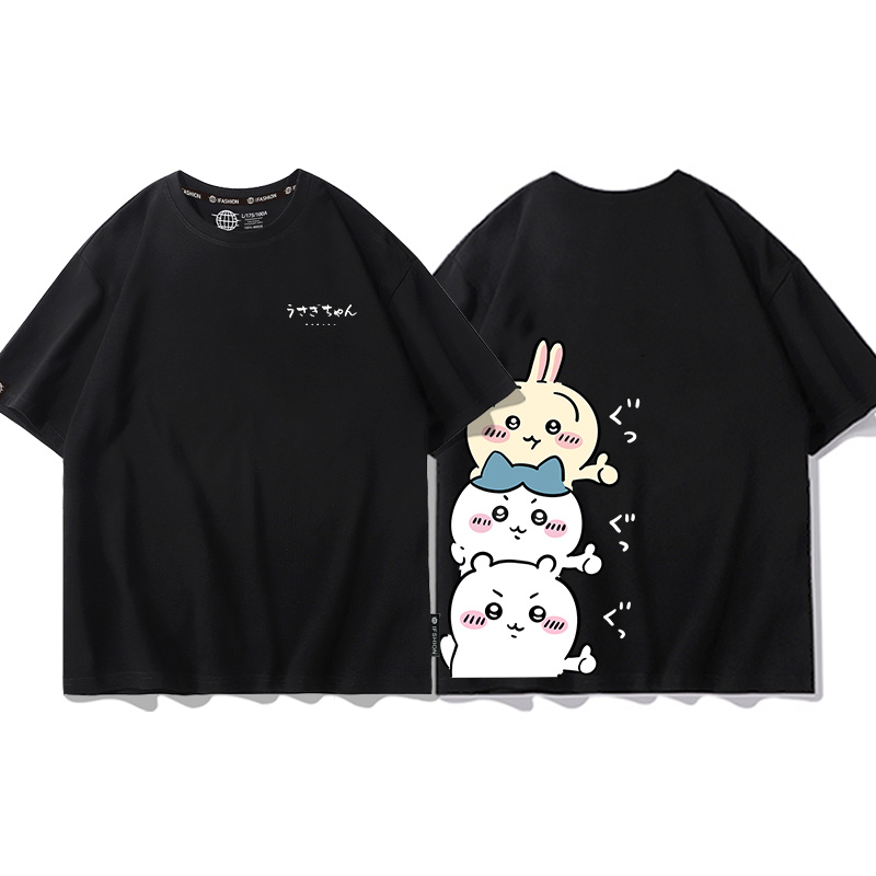 Chiikawa聯名衛衣2024秋冬新款親子情侶裝薄絨款連帽衛衣