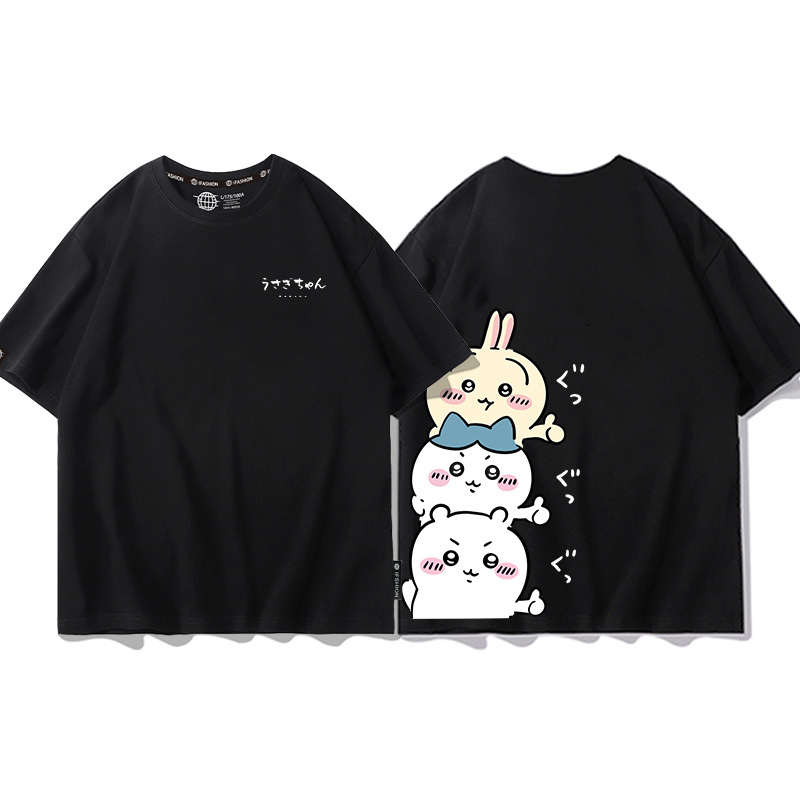 Chiikawa聯名衛衣2024秋冬新款親子情侶裝薄絨款連帽衛衣