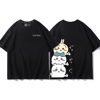 Chiikawa聯名衛衣2024秋冬新款親子情侶裝薄絨款連帽衛衣