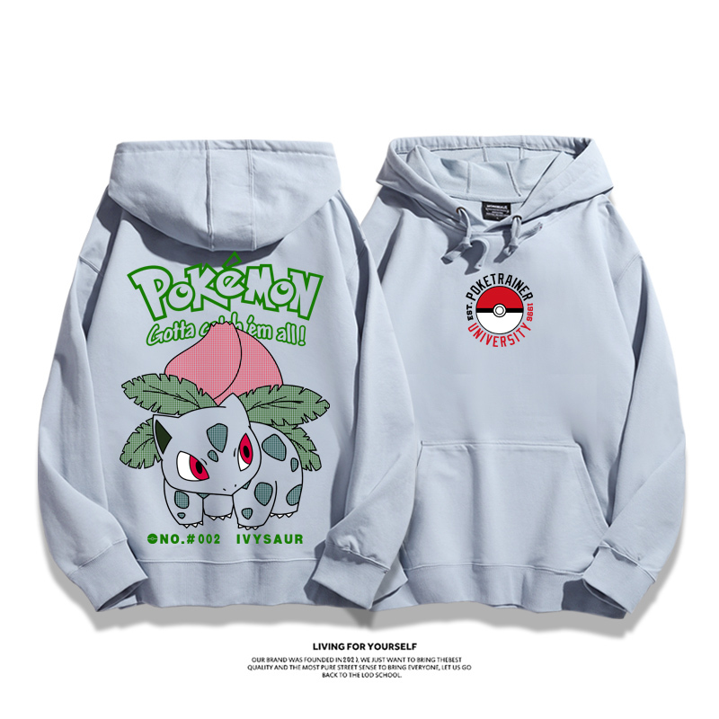 寶可夢聯名衛衣2023秋冬新款親子情侶裝薄絨款連帽衛衣