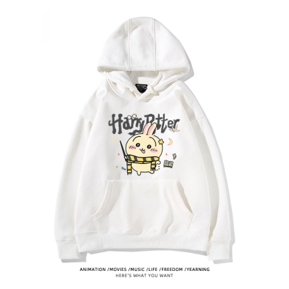 Chiikawa聯名衛衣2024秋冬新款親子情侶裝薄絨款連帽衛衣